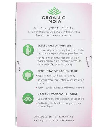 Organic India Tulsi Hibiscus Tea Infusion - 18 Count - Herbal Wellness Brew - Buy Online on GoSupps.com