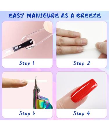 Professional Rainbow Acrylic Nail Cutter with Magnet Sizer & Adjustable Length Measurement - Precision Nail Clippers for Salon & Home Nail Art - Buy Online on GoSupps.com