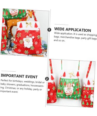 Anneome Santa Present 3pcs Christmas Candy Bag Candy Bags Christmas Drawstring Bag Decorative Hand Bags Backpack Bag - Buy Online on GoSupps.com