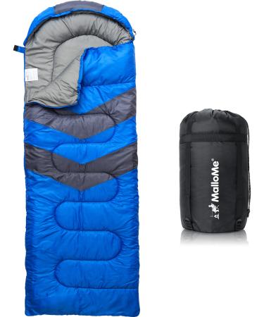 Sleeping Bags for Adults Cold Weather & Warm - Lightweight Compact Camping Sleeping Bag for Kids 10-12 Men Girls & Boys Hiking & Backpacking - Camping Accessories Summer Winter Sleep Gear Essentials Single - 29.5in x 86.6" Ocean Blue with Stripes