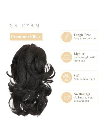 Buy Gairyan 30cm Dark Brown Ponytail Hair Extensions - Long Curly Claw Clip In Synthetic Hair for Women - Buy Online on GoSupps.com