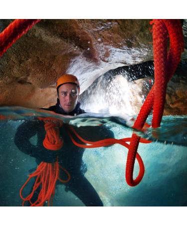 Enjohos 8mm Climbing Rope - Heavy-Duty Safety Rope with Screw Carabiner | 10m for Hiking Mountaineering Camping & Tree Climbing - 950kg Load Capacity (Orange) - Buy Online on GoSupps.com