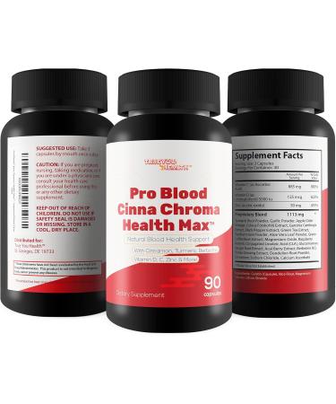 Pro Blood Cinna Chroma Health Max - Natural Blood Health Support with Cinnamon Turmeric Berberine Vitamin D Vitamin C Zinc & More - Promote Balanced Blood Health & Improved Blood Flow - Buy Online on GoSupps.com