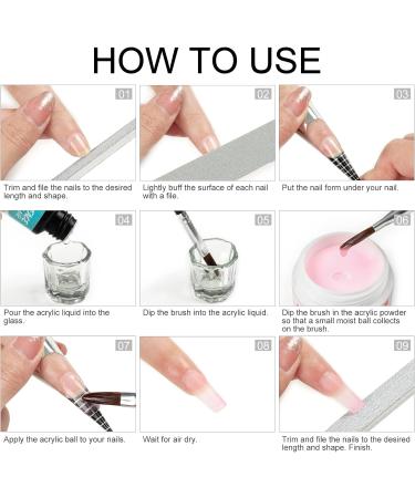 Set 3 Pcs Polymer Powder Pink Clear with White Color for Nail Extension Prolong Nails 8g Acrylic Powder Pink&Clear&White - Buy Online on GoSupps.com