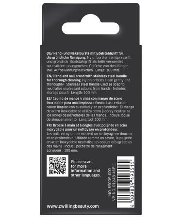 ZWILLING Hand and Nail Brush - Premium Washing Brush Fingernail Cleaner & Odor Remover | Matt Stainless Steel - International Shipping Available - Buy Online on GoSupps.com