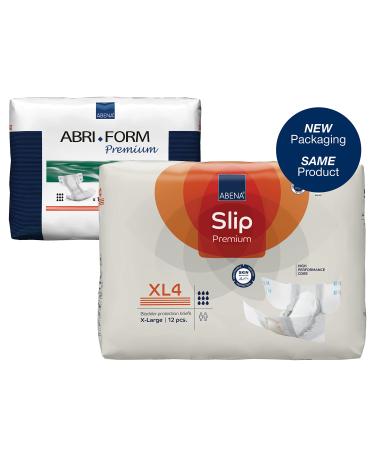 ABENA Slip Premium All-In-One Incontinence Pads For Men & Women Eco-Friendly Womens Incontinence Pads Mens Incontinence Pads - XL 4 110-170cm Waist 4000ml Absorbency 12PK XL (12 pcs Pack of 1) 12 Pack Single