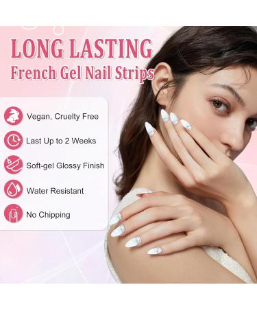 Semi Cured Gel Nail Wraps 22PCS White Glitter Gel Nail Polish Strips Soft Self-Adhesive Gel Nail Stickers Salon-Quality Manicure Set Long Lasting Nail Gel Polish Strips UV/LED Lamp Required - Buy Online on GoSupps.com