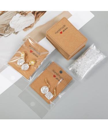 Femtindo 150 Pack Brown Earring Display Cards with Bag - DIY Jewelry Packaging for Studs - 5x6.5cm Size - Earrings Holder for Selling - 1 Count (Pack of 150) - Buy Online on GoSupps.com