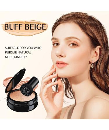 Mushroom Head Air Cushion CC Cream - Long-Lasting Brightening BB Cream Foundation with Powder Puff | Moisturizing Full Coverage Concealer (Buff Beige) - International Shipping Available - Buy Online on GoSupps.com