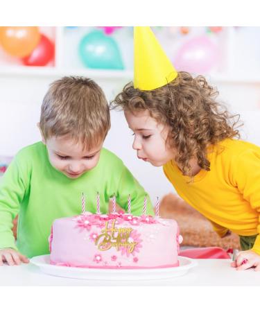 Happy Birthday Cake Topper 2Pcs Gold Cake Decoration Glitter Gold Acrylic Cake Topper Happy Birthday Cupcake Toppers Supplies for Birthday Cake for Man Boys Women Girls Theme Birthday Party Decor - Buy Online on GoSupps.com