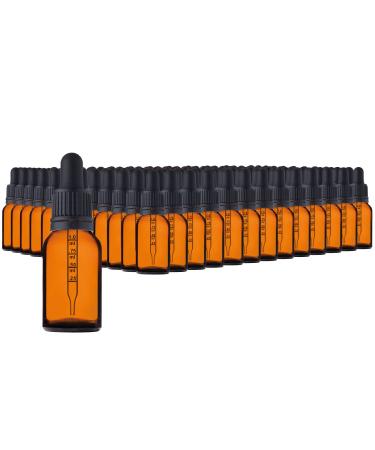 Handsunity 15ml-156Stk pipette bottle Small glass bottle-pharmacy glass set made of amber glass with black pipette cap including 5 pcs accessories brown las bottles 15ml-156 piece Black cap