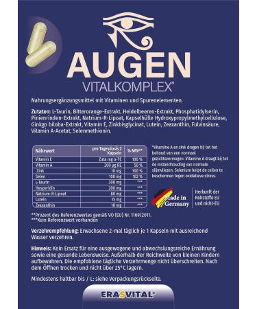 Eyes Vital Complex - 360 Vegan Capsules with Lutein Zeaxanthin Sodium-R-Lipoate & Fulvic Acid for Optimal Eye Health - Buy Online on GoSupps.com