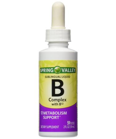 Spring Valley - Vitamin B-Complex Sublingual Liquid, 2 Ounce With a burst of B-12