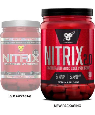 BSN Nitrix 2.0 - Unflavored, 180 Tablets | Premium Nitric Oxide Supplement - Buy Online on GoSupps.com