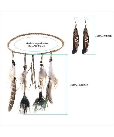 Buy Indian Headband | Czemo Boho Feather & Tassel Hairband for Women Hippie Peacock Style - Buy Online on GoSupps.com
