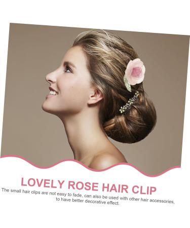 minkissy Girls Hair Accessories Flower Hair Accessories Girl Hair Accessories Bridal Hair Accessories Flower Hairpin Hair Clips for Women Cute Hair Clips Miss Plastic Side Clip Rose - Buy Online on GoSupps.com