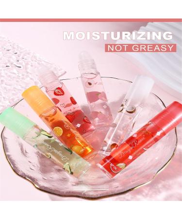 Portable Rollerball Lip Oil Clear Gloss For Hydrated Lips Moisturizing Lips Care For Women Girls Fruit Lip Oil - Buy Online on GoSupps.com