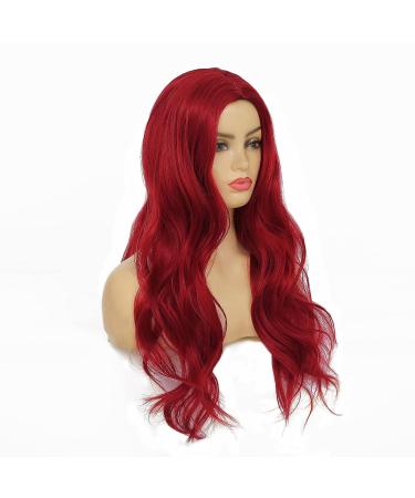 Amnenl Long Wavy Red Wig for Women - Synthetic Hair Replacement for Halloween & Cosplay - Buy Online on GoSupps.com