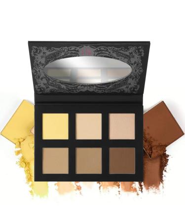 Frankie Rose Cosmetics Pro Contour Palette - Long-Wearing Matte Finish Highlight Shades With Complementary Contour Color Correctors & Shimmer Highlight Tones For All Skin Types