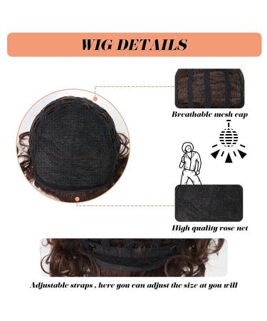 ANOGOL 5Pcs Set Afro Wig for Men - Short Brown Curly Disco Wigs for 70's & 80's Costumes - Perfect for Halloween or Cosplay Party - Buy Online on GoSupps.com