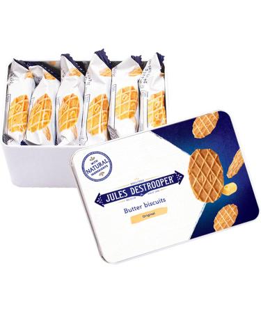  Vandeca Jules Destrooper Gift Set - Natural Butter Waffles Pouch - 24 Cookies - Butter Waffles in Cookie Tin - Success - Belgian Biscuits - Reusable Cookie Tin - 144g - Buy Online on GoSupps.com