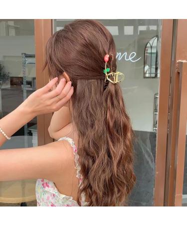 2 Pack Rose Flower Metal Hair Claw Clips - Pearl Hair Jaw Clips for Women and Girls - Buy Online on GoSupps.com