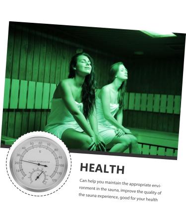 Garneck Sauna Moisture Thermometer & Hygrometer - Stainless Steel Room Thermometer & Wall Clock for Home - Accurate Pressure Display - Buy Online on GoSupps.com