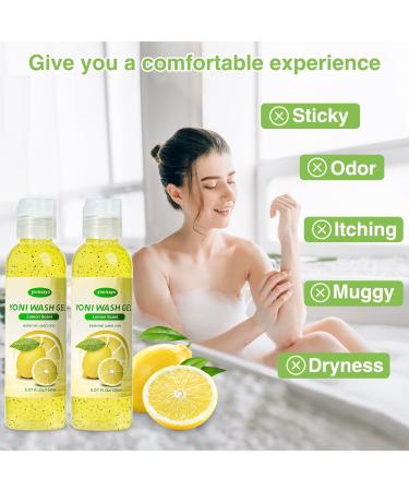Yoni Wash Set of 2 | Organic pH Balanced Feminine Wash for Women | Intimate Deodorant & Odor Removal - Lemon Scent - Buy Online on GoSupps.com