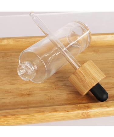 COSIDEA 6 PCS empty 60ml / 2 oz clear glass bottles with wood bamboo dropper lids for serum and essential oil DIY cosmetics oils containers travel perfume droppers bottle container 60ml With Dropper - Buy Online on GoSupps.com