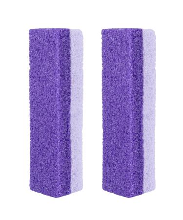Healifty Foot Pumice Stone Feet Hard Skin Callus Remover and Scrubber for Feet Hands and Body 2pcs (Purple) Purple 2 Count (Pack of 1)