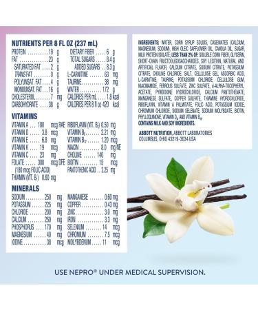 Nepro Nutrition Shake for People on Dialysis 19g Protein 420 Calories Vanilla 8 fl oz Pack of 16 Vanilla 8 Fl Oz (Pack of 16) - Buy Online on GoSupps.com