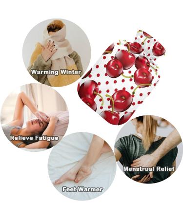 Naanle Polka Dots Cherry Hot Water Bottle | 1L Transparent Heat Bottle for Bed & Pain Relief | Warm & Cold Therapy - Buy Online on GoSupps.com