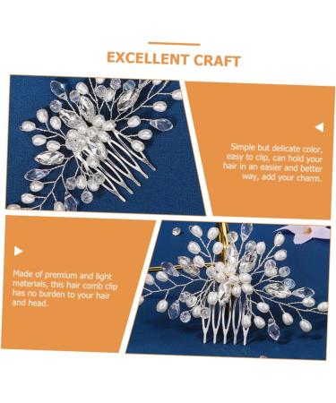 FRCOLOR Bridal Pearl Comb Barrettes for Hair Tiara for Headpiece for Women Rhinestone Hair Accessories Wedding Hair Clips Bridal Tiara Rhinestone Wedding Dress Bride Hair Comb - Buy Online on GoSupps.com
