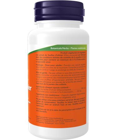NOW Supplements Olive Leaf Extract 6% 500mg Capsules 60 Count - Buy Online on GoSupps.com