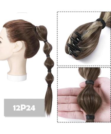 Ponytail Extensions Bubble Braid Ponytail Extension for Women 18 Inch Long Straight Braided Ponytail Hair Extension Claw Clip in Synthetic Ponytail Hair Pieces for Women (Color : 12P24 Size : 18inc 18inches 12P24 - Buy Online on GoSupps.com