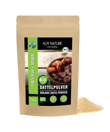 Organic datelzucker (250g) organic date powder from controlled organic gluten -free lactose -free dates ground laboratory test vegan 250 g (1 Pack)