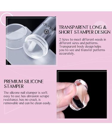 Saviland French Tip Nail Stamp - 4PCS Clear Silicone Nail Stamping Kit for French Manicure - Buy Online on GoSupps.com