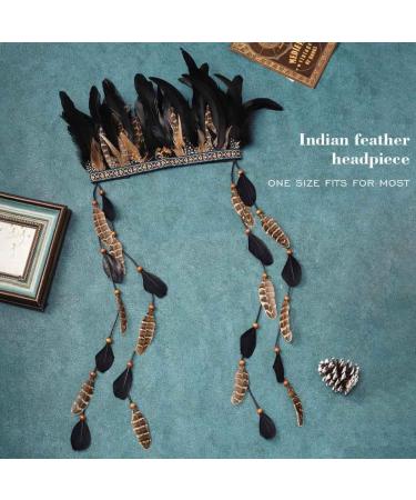 Zoestar Indian Feather Headband Tribal Feathers Crown Headpiece Carnival Headdress Festival Costume Hair Accessories for Women and Girls - Buy Online on GoSupps.com