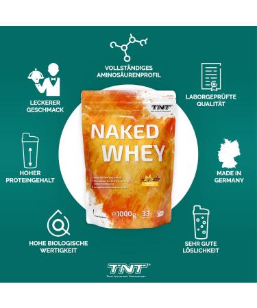 TNT Naked Whey Protein Powder (1kg) | Lactase-Enhanced Protein Shake & Baking | Great Solubility & Delicious Vanilla Taste - Buy Online on GoSupps.com