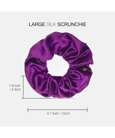 BasicSense Silk Hair Scrunchies Set - Luxurious Mulberry Hair Tie - Skinny Large Scrunchy - Purple Assortment - Set of 3 - Buy Online on GoSupps.com