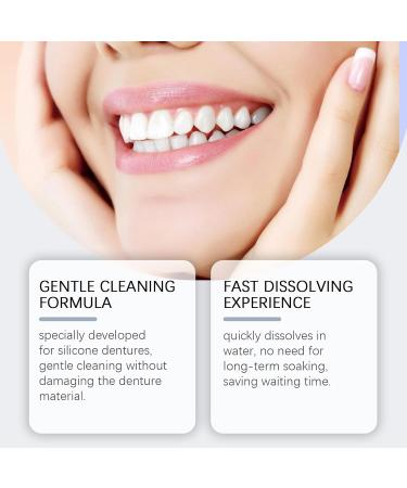 Denture Cleaning Tabs Set For Silicone Dentures - Gentle Fast-Acting Easy To Use - Maintains Cleanliness & Comfort(2PC) - Buy Online on GoSupps.com