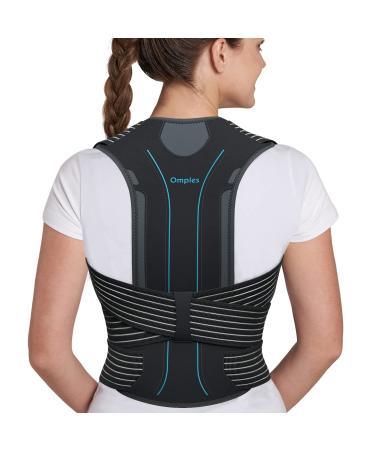 Omples Posture Corrector for Women and Men Upper Back Brace for Posture Scoliosis Back Brace Thoracic Back Straightener Shoulder Upright Support for Body Correction and Neck Pain Relief (5) 5 Dark Gray