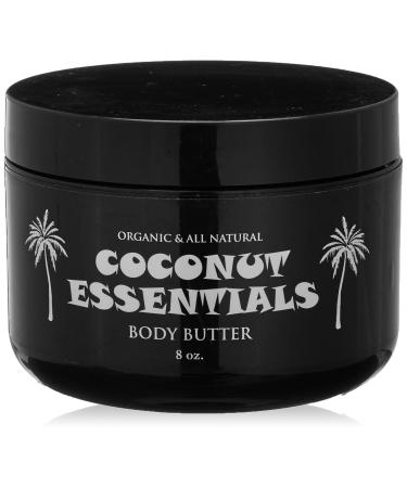 Coconut Essentials Moisturizing Body Butter - Coconut Oil  Vitamin E  Shea  Peppermint  Almond  Cocoa and Sunflower - for Beautiful and Glowing Skin!! 8 oz