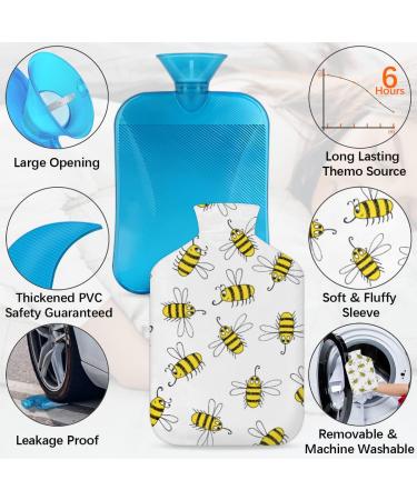 Cozy 2L Hot Water Bottle - Cute Animal Bee Pattern for Pain Relief Menstrual Cramps & Comfort - Buy Online on GoSupps.com