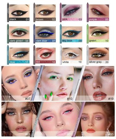 Blue Electronic Multi Color Eyeliner Pen - Long Lasting Waterproof Smoky Eye Makeup Tool (10 Green) - Buy Online on GoSupps.com