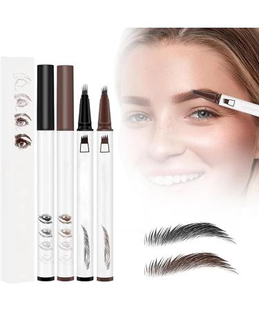 4 Fork Tip Eyebrow Pen Eyebrow Pencil Eye Brow Pencils for Women Long-Lasting Eyebrow Pen Eyebrow Pencil (Black) - Buy Online on GoSupps.com