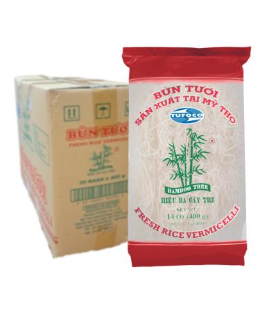 BAMBOO TREE - Fresh Rice Vermicelli - 30 X 400 GR - Multipack 30 X 400 GR Fresh - 8 servings
