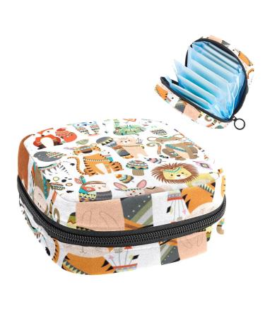 Women's bonds Storage pockets Stillpad Halter Jungle Tribal Animal Any Portable Period Kit Bag Feminine product bag for women girls color3