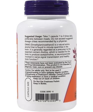 Dmae 250mg - 100 Capsules (Pack of 2) | Boost Cognitive Function and Focus - Buy Online on GoSupps.com