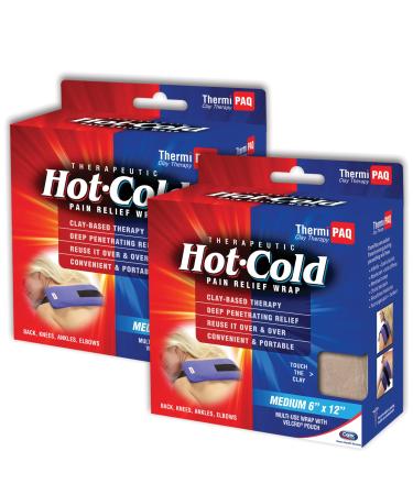 Thermipaq Clay Therapy Hot/Cold Pain Relief Wrap TPF5201 - Med. 6x12-2 Pack